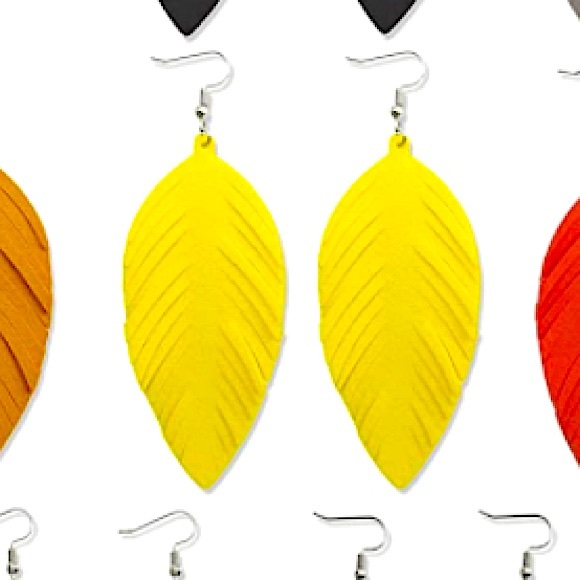 ✨ NWT Leather Fringe Earrings✨ - Picture 1 of 5